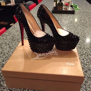 Black spike Christian Louboutin platform heels